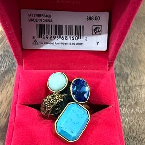 Kurt Geiger Multi-Stone Blue Statement Ring